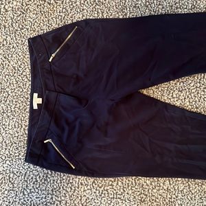 New York & Co Navy Blue Stretch Dress Pants w zippered decor